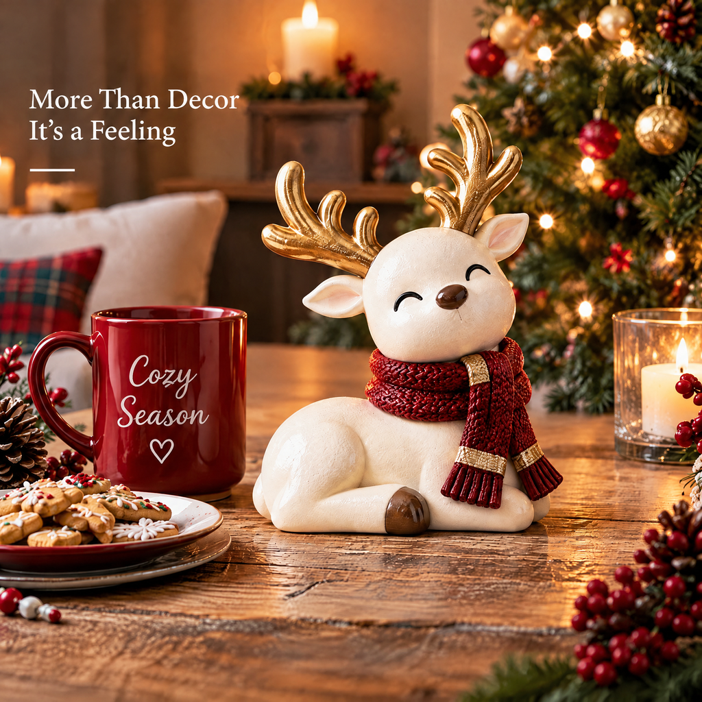 Doreqis™ Cozy Reindeer Sculpture