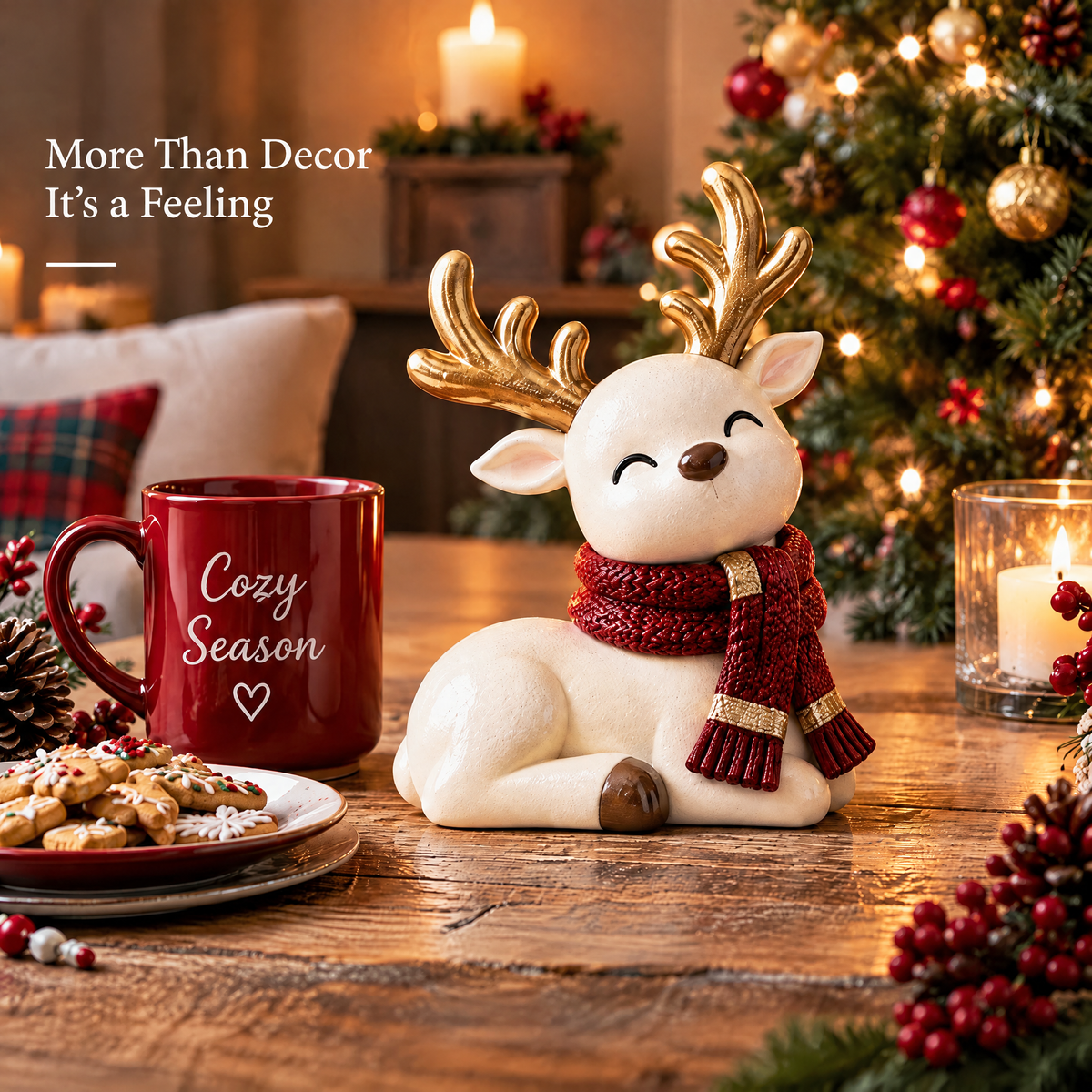 Doreqis™ Cozy Reindeer Sculpture